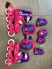 Kit pattini rollerblade + protezioni  28-30