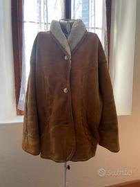 montone vintage in vera pelle scamosciata