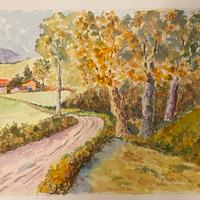 Dipinto Acquerello Paesaggio - G. Arduini