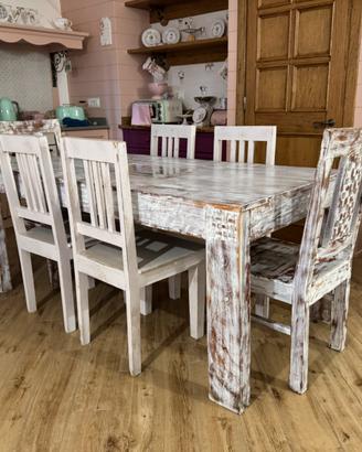 Tavolo shabby chic legno di teak