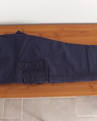 COTTON & SILK Jeans Straight Cargo Blu Navy.