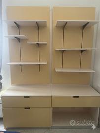 Coppia pareti attrezzate da negozio per cabina arm