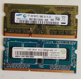 Samsung RAM DDR3 2GB, PC notebook. +altra da 1gb d