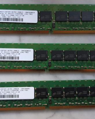 3 x 1GB RAM - MT18HTF12872AY per server e pc fissi