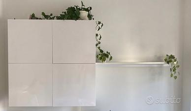 Mobile IKEA Bianco Lucido pensile piu mensola