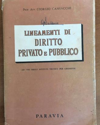 Libro: Lineamenti di diritto privato e pubblico