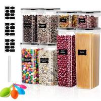 NUOVO Set di 8 Contenitori Per Alimenti in Plastic