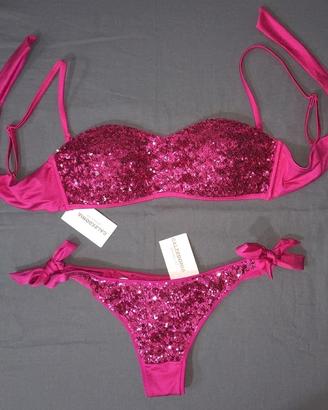 Bikini Calzedonia paillettes sequins fucsia 