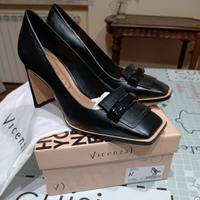 scarpe décolleté nuove in pelle nera Vicenza nr 38