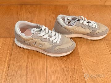 SUN68 Sneakers donna beige e argento – originali