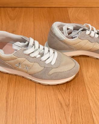 SUN68 Sneakers donna beige e argento – originali