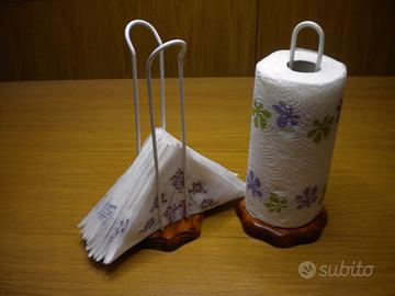SET DA TAVOLA VINTAGE: PORTATOVAGLIOLI+PORTAROTOLO