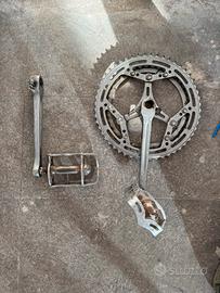 Guarnitura + pedali bici corsa vintage