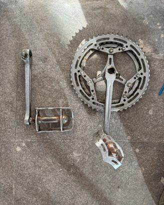 Guarnitura + pedali bici corsa vintage