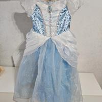 vestito cenerentola carnevale bimba 9-10 anni