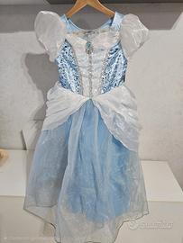vestito cenerentola carnevale bimba 9-10 anni