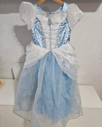 vestito cenerentola carnevale bimba 9-10 anni