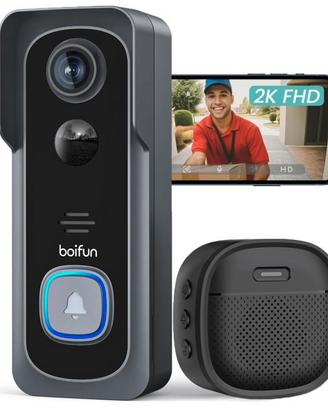 BOIFUN Videocitofono Wifi 2K UHD Campanello Senza