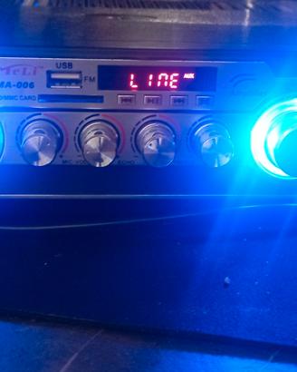 Amplificatore stereo e Microfonico per Karaoke