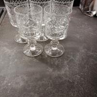 Elegante set di 5 calici in cristallo, Vintage 