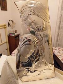 Quadro argento immagine sacra famiglia