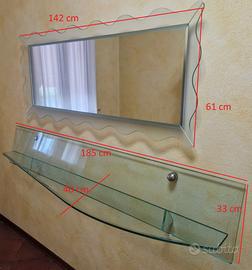 Specchio + mensola vetro