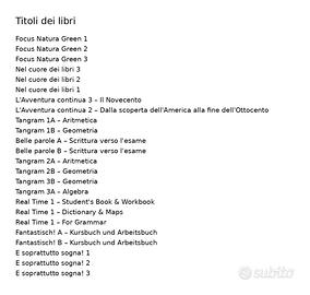 Libri scuola prima, seconda e terza media