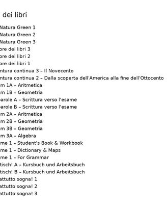 Libri scuola prima, seconda e terza media