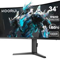 KOORUI Monitor Gaming 34”, 165 Hz, curvo