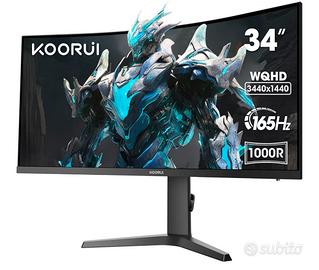 KOORUI Monitor Gaming 34”, 165 Hz, curvo