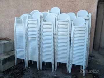 500 sedie in resina bianche Bistrot 
