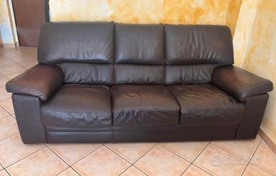 Divano a 3 posti vera pelle di Bufalo