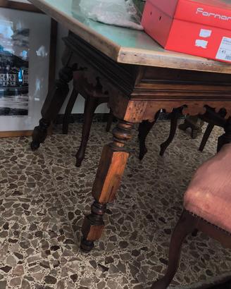 TAVOLO PRANZO D’EPOCA LEGNO MASSELLO