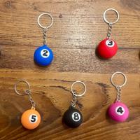 Portachiavi, lotto nove palline biliardo in gomma