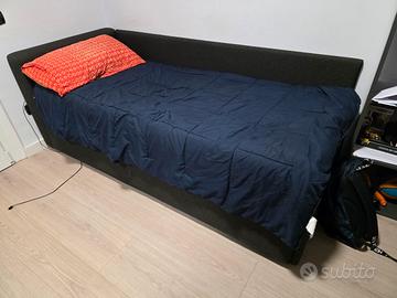 Letto singolo come nuovo con testata imbottita