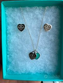 Set pendente e orecchini in argento con diamanti