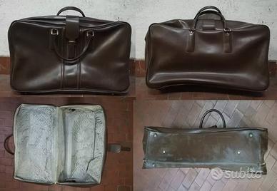 VALIGIA VINTAGE ANNI 70 CERNIERA TASCHE PELLE74X44