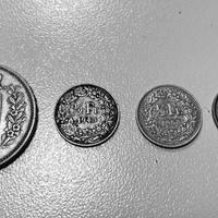 Monete argento 5 franchi e 1/2 franco Svizzera.
