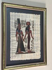 Quadro Papiro Egiziano Dipinto Con Cornice