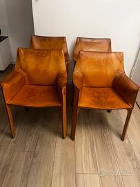 Set di 4 poltroncine cab 413 cassina mario bellini
