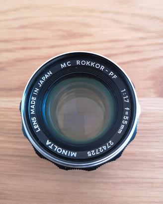 minolta MC ROKKOR PF 55mm f1, 7
