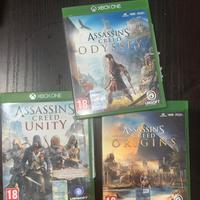 Lotto Assassin creed unity odyssey origin xbox one