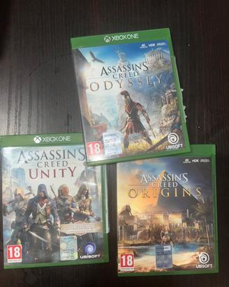 Lotto Assassin creed unity odyssey origin xbox one