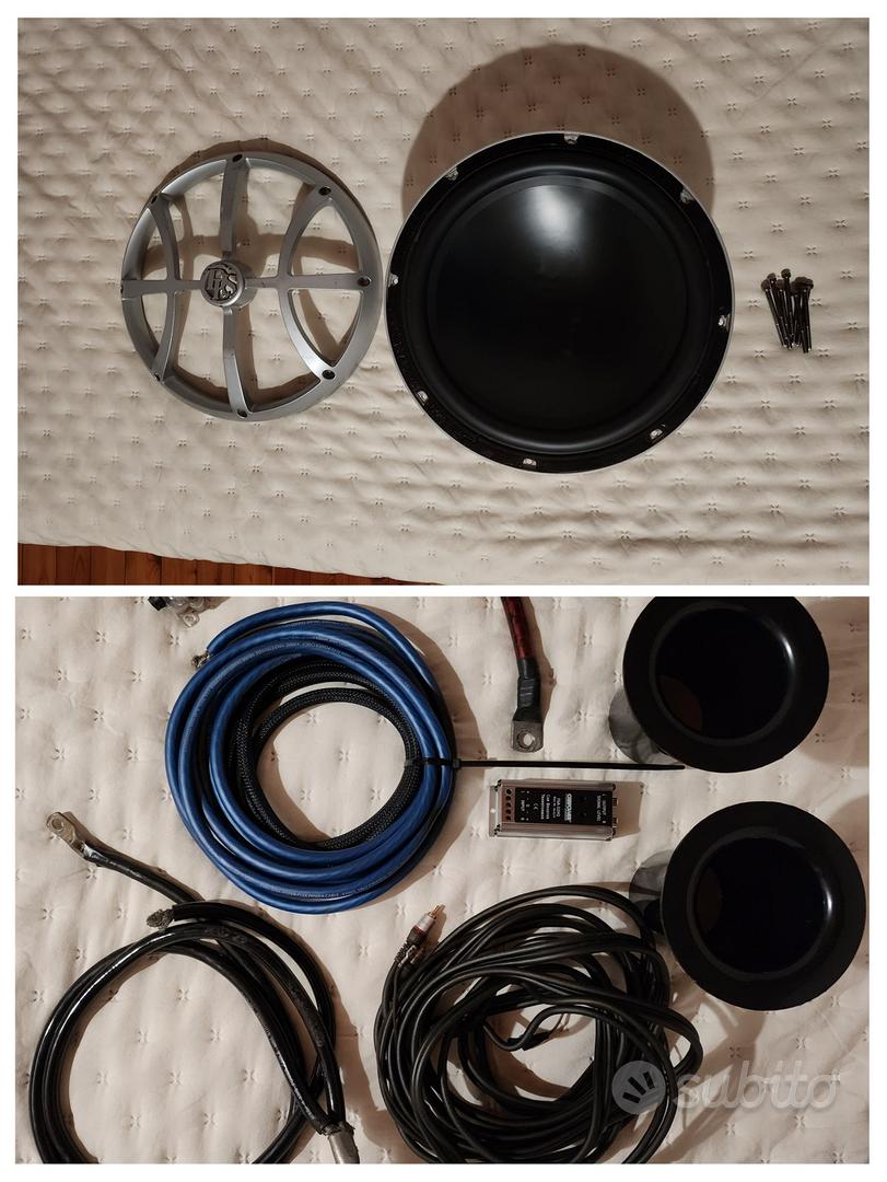 subwoofer 600W + cavi collegamenti + tubi reflex Audio/Video In