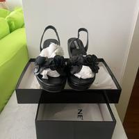 Cervone sandalo in pelle nera made in Italy n 40