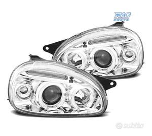 FARI PER OPEL CORSA B 93-00 ANGEL EYES CROMATI CON
