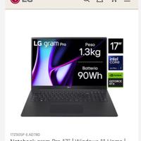 Notebook LG Gram Pro 17" ultraleggero