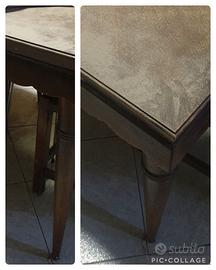 TAVOLO ANTICO RETTANGOLARE  IN LEGNO MASSICCIO