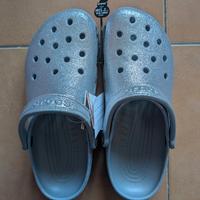Classic glitter clog W Crocs argento 42,5 nuove