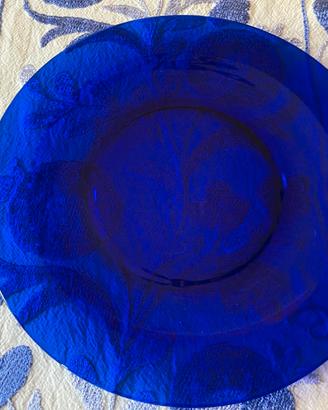 sottopiatti in vetro blu da 30 centimetri